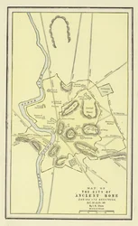 Karte der Stadt des antiken Rom während ihrer Blütezeit, 30 v. Chr. - 400 n. Chr.