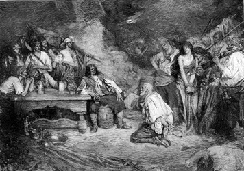 Morgan in Porto Bello nach „Buccaneers and Marooners of the Spanish Main“ von Howard Pyle