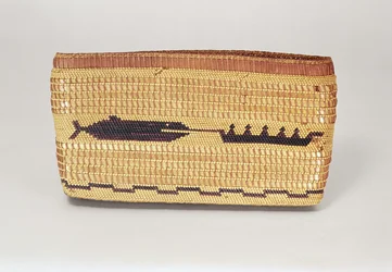 Nootka-Korb, der eine Walfangszene darstellt, von der Nordwestküste