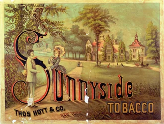 Plakat, das Sunnyside Tobacco bewirbt