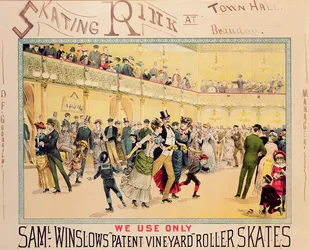 Plakat für die Eislaufbahn in der Brandon Town Hall, Utah