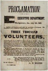 Rekrutierungsflugblatt, das dreitausend Freiwillige anfordert, 9. Juli 1861