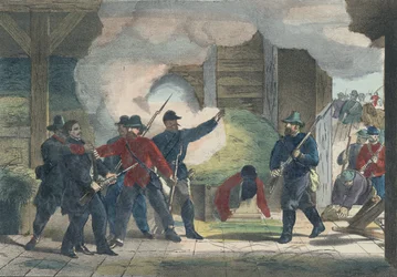 Festnahme und Tod des Mörders Wilkie Booth, ca. 1865