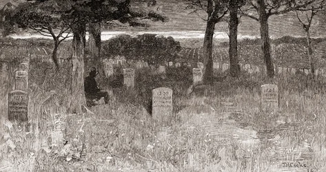 Soldatengräber auf dem Nationalfriedhof Arlington, Arlington County, Virginia, im 19. Jahrhundert, aus „The Century Illustrated Monthly Magazine“, veröffentlicht 1884