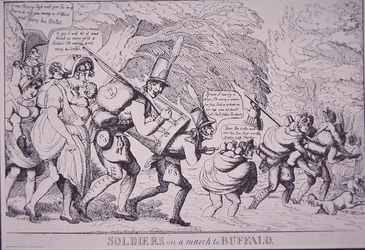 Soldaten auf dem Marsch nach Buffalo