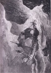 Somers setzt sein Schiff auf Grund, Illustration aus Cassell