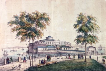Der Castle Garden an der Battery, gestochen von D.W. Lewis