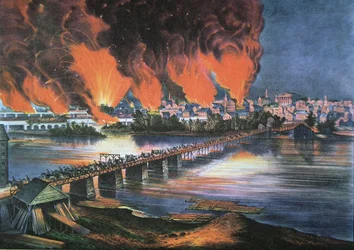 Der Fall von Richmond, Virginia, in der Nacht des 2. April 1865