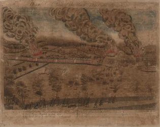 Die Schlachten von Lexington und Concord: Platte I, Die Schlacht von Lexington, 19. April 1775. Platte II, Eine Ansicht der Stadt Concord. Platte III: Das Gefecht an der Südbrücke in Concord. Platte IV: Eine Ansicht des südlichen Teils von Lexington.