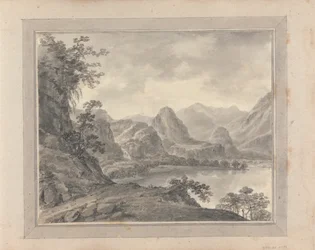 Ansichten in England, Schottland und Wales; Reise in Schottland: Berglandschaft mit See