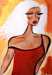 Stilvolle Frau in Rot