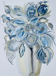 Indigo-Gold-Blüten
