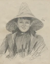 Ada Lymon Frau mit großem Hut, 1887