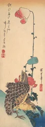 Ein Paar Wachteln und Mohnblumen, ca. 1835