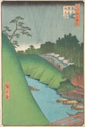 Shohei-Brücke, Seido-Tempel und Kanda-Fluss, 1857