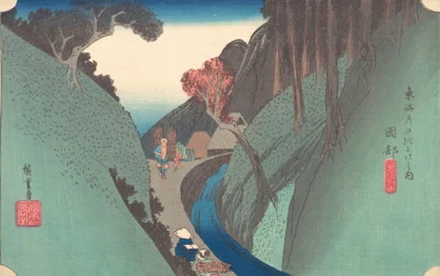 Utsu-Hügel bei Okabe, 1834