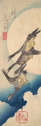 Wildgänse fliegen unter dem Vollmond, ca. 1833