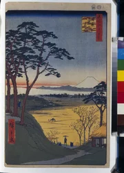 Hundert berühmte Ansichten von Edo: Großvaters Teehaus in Meguro (1856-1858)