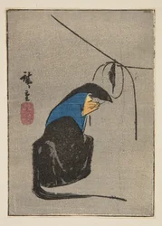 Fuchs in Tsurigitsune, Ausschnitt aus einem unbetitelten Harimaze-Blatt (Farbholzschnitt)