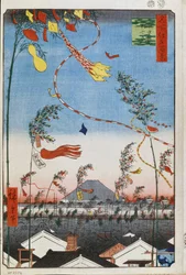 Die Prosperität der Stadt während des Tanabata-Festes (Hundert berühmte Ansichten von Edo)