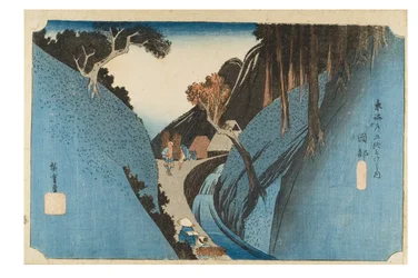 Okabe: Utsu-Berg aus der Serie Die Dreiundfünfzig Stationen des Tokaido, ca. 1831-1834