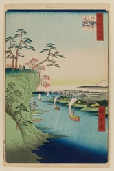 Blick auf Konodai und den Tone-Fluss