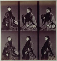 Porträt von Sarah Bernhardt (1844-1923) in Stadtbekleidung
