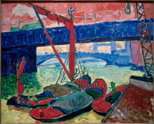 Boote auf der Themse (Die Southwark-Brücke)