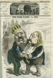 Ein Paar Freunde, Hippolyte de Villemessant (1812-1879), Direktor von Figaro und Prinz Philippe d