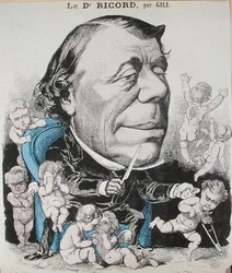Karikatur von Dr. Philippe Ricord (1800-89)