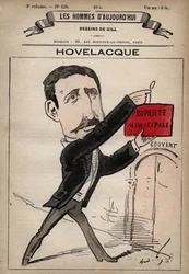 Karikatur von Abel Hovelacque (1873-1896) englischer Linguist und Anthropologe aus 