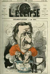 Champfleury, Jules Husson genannt (1821-1889), französischer Kritiker und Romanautor. Titelblatt in „L