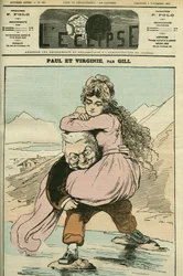 Porträt von Adolphe Thiers (1797-1877), französischer Historiker und Politiker, dargestellt in „Paul et Virginie“ (die Republik). Titelbild in „L
