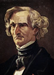 Porträt von Hector Berlioz, französischer Komponist, Detail (Öl auf Leinwand)