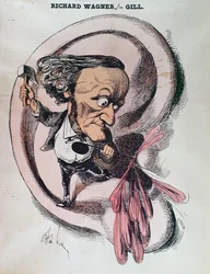 Richard Wagner, der das Trommelfell der Welt sprengt, Illustration in 