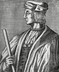 Porträt von Gaston de Foix, Herzog von Nemours (1489-1516), Gravur aus Les Vrais pourtraits et Vies des Hommes illustres