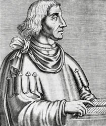 Porträt von Philippes de Commines (ca. 1445-ca. 1512), Historiker und Diplomat, Gravur aus Les Vrais pourtraits et Vies des Hommes illustres