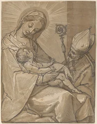 Madonna mit Kind und einem Bischof, 1591