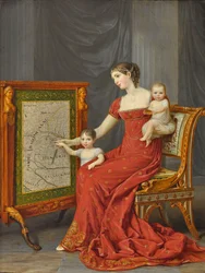 Prinzessin Augusta von Bayern mit ihren Kindern Josephine und Eugenie
