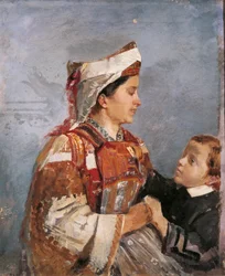 Frau in albanischer Tracht