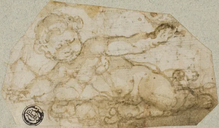 Putto mit Girlande