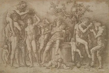 Bacchanal mit dem Weinfass, 1470-90