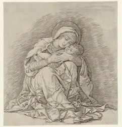 Sitzende Maria mit Kind