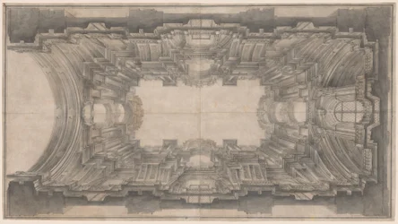Illusionistische Architektur für das Gewölbe von Sant