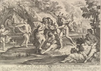 Bacchus als Kind, von Merkur in die Obhut der Nymphen gegeben