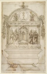 Entwurf für den Altar einer Kapelle, mit einem Tabernakel für die Eucharistie