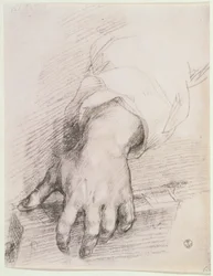 Studie einer Hand für die Madonna der Harfe