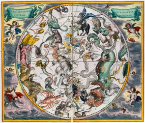 Karte der südlichen Himmelshalbkugel, 1660-1661