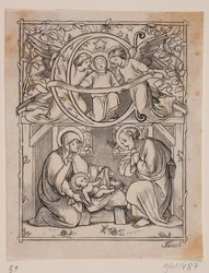 Initialen mit Darstellungen der Verkündigung und der Geburt Jesu