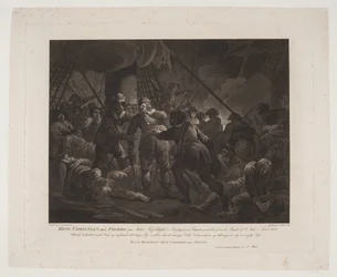 König Christian IV. auf dem Schiff Trefoldigheden in der Seeschlacht bei Femern